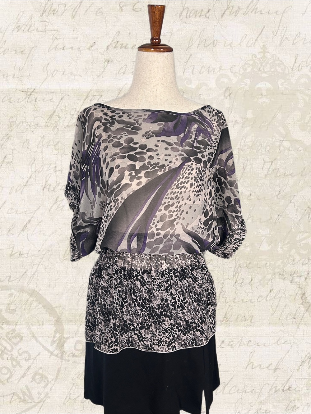 Miley Cyrus & Max Azria Animal Print and Floral Blouse